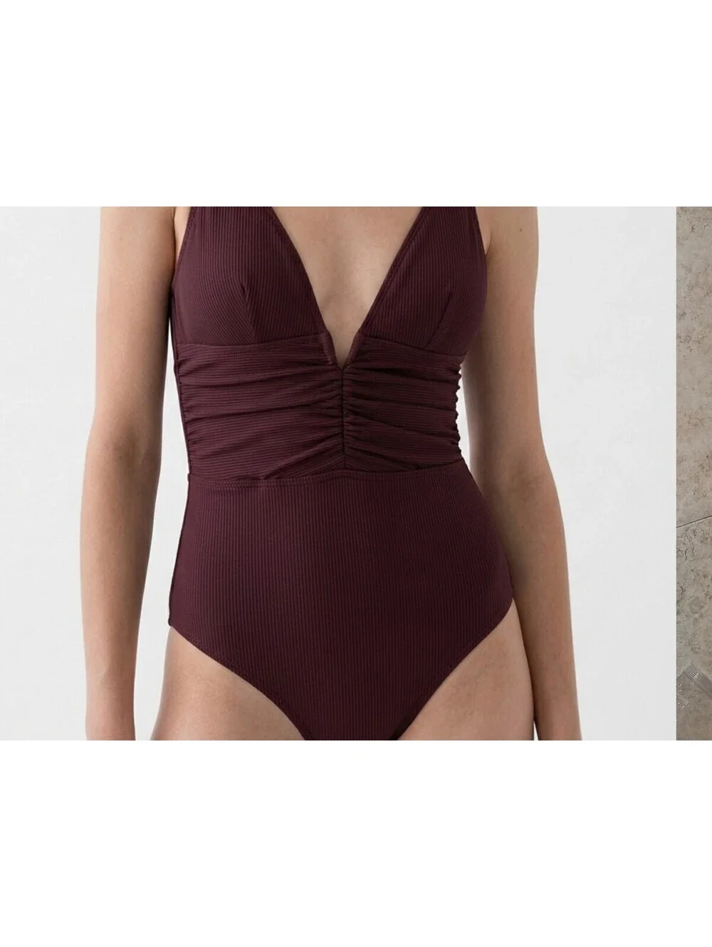CUPSHE Bayou Tummy Control One-Piece Swimsuit Size M Burgandy/Maroon NWT [COPY]